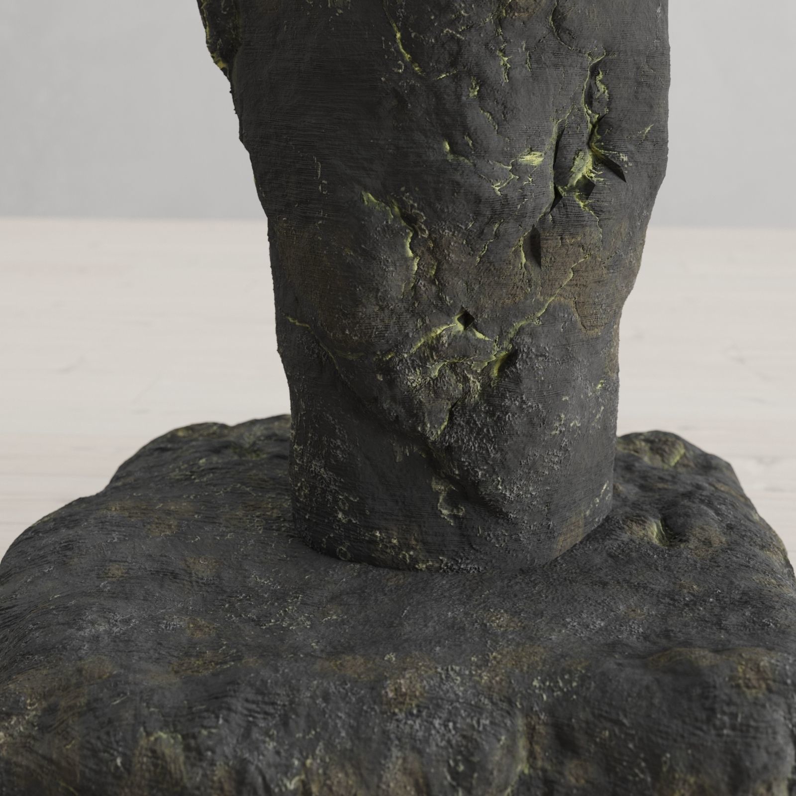 Interior composition Bonsai and Stone 3D model_4