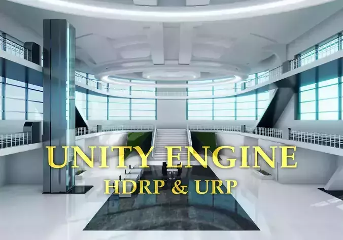 Modern Convention Center Interior Unity HDRP URP