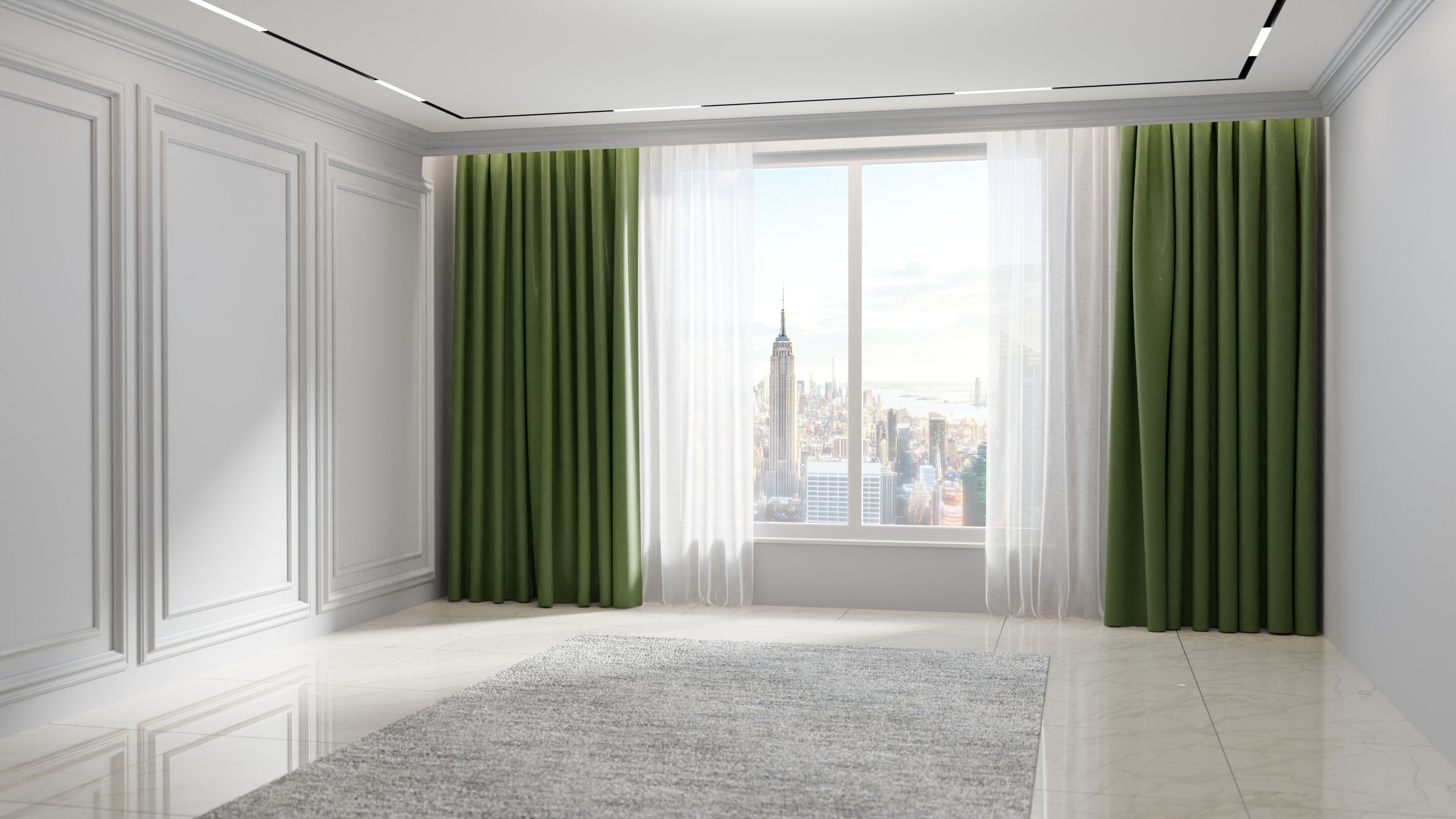 Luxury Curtains Assets SET 1 Low-poly 3D model_3