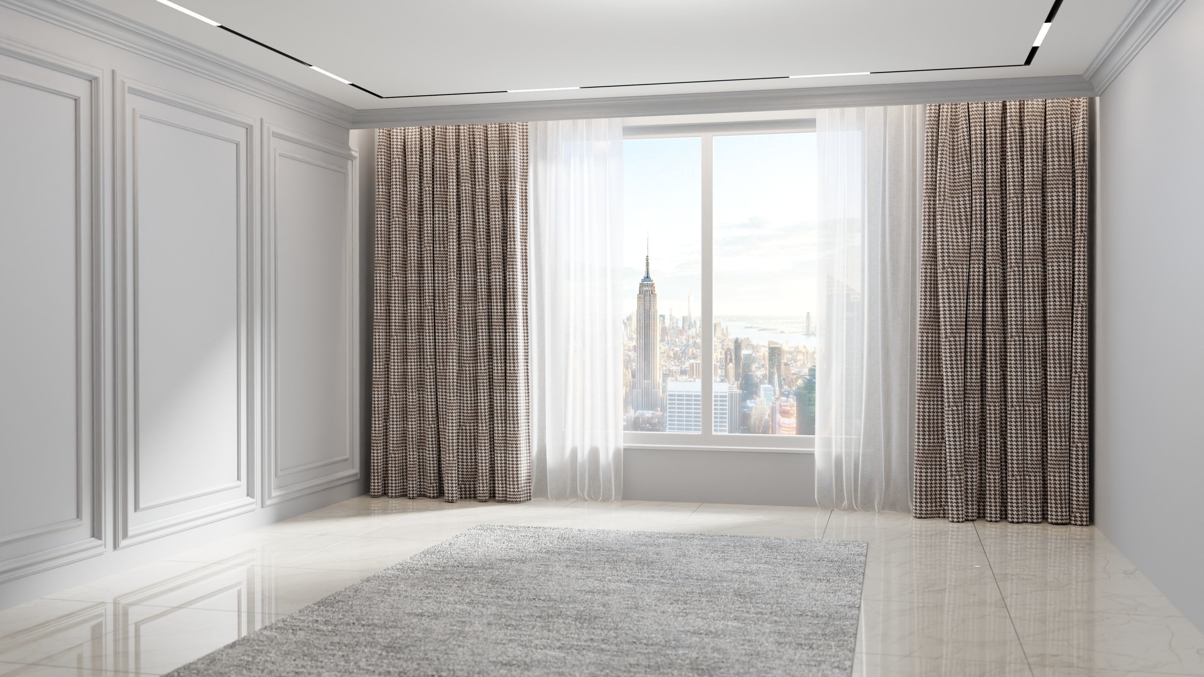Luxury Curtains Assets SET 1 Low-poly 3D model_7