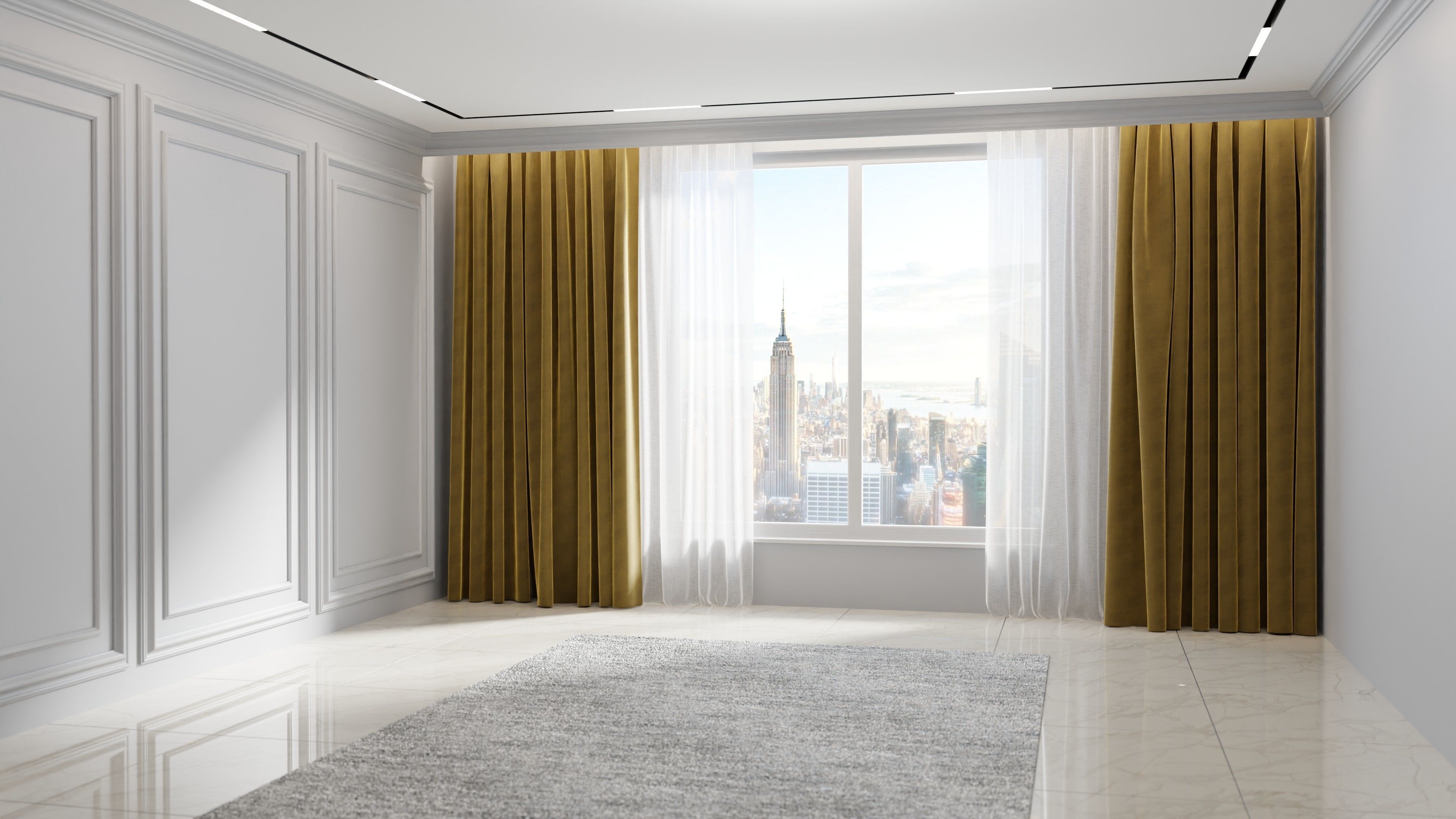 Luxury Curtains Assets SET 1 Low-poly 3D model_8