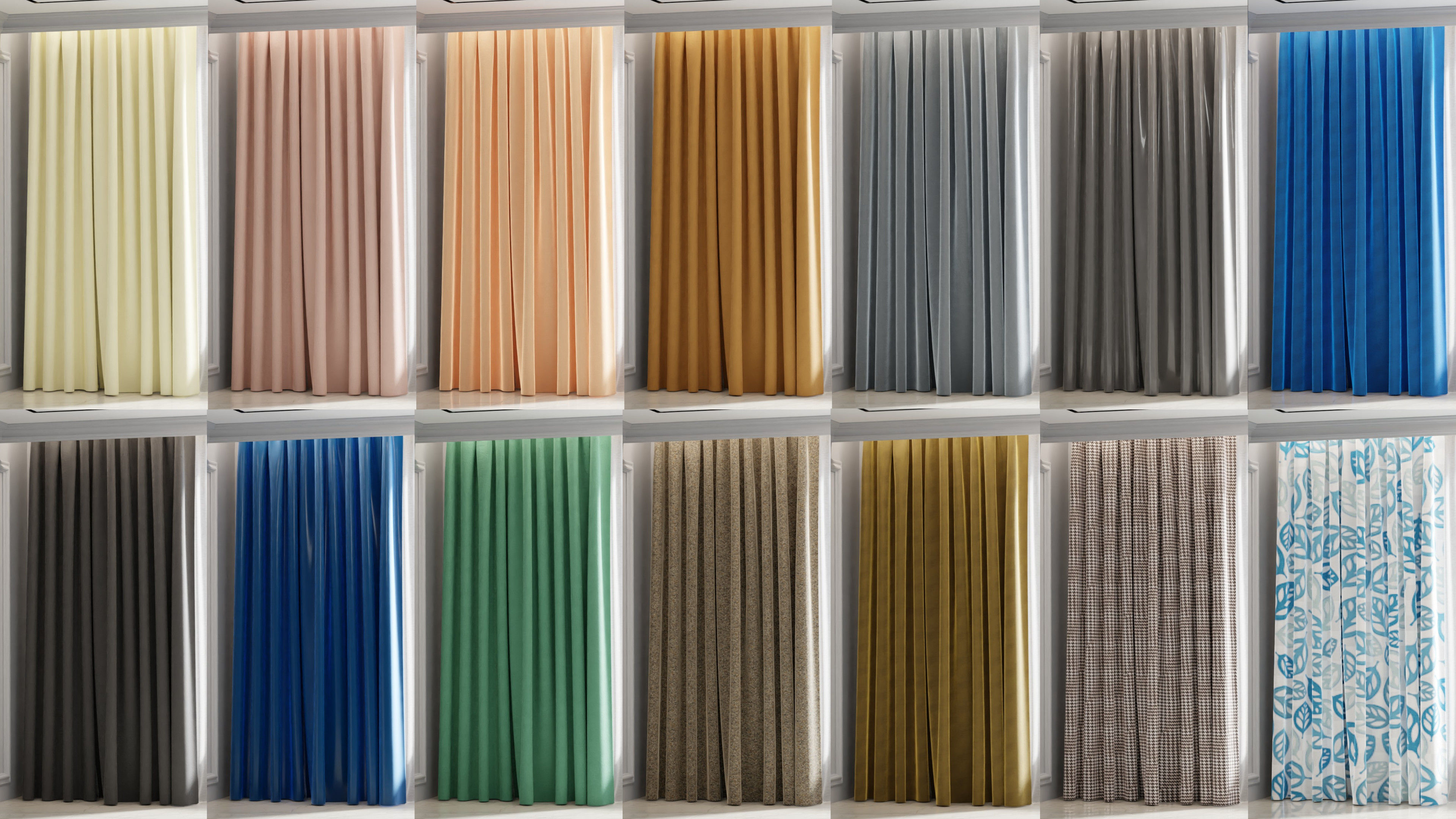 Luxury Curtains Assets SET 1 Low-poly 3D model_2