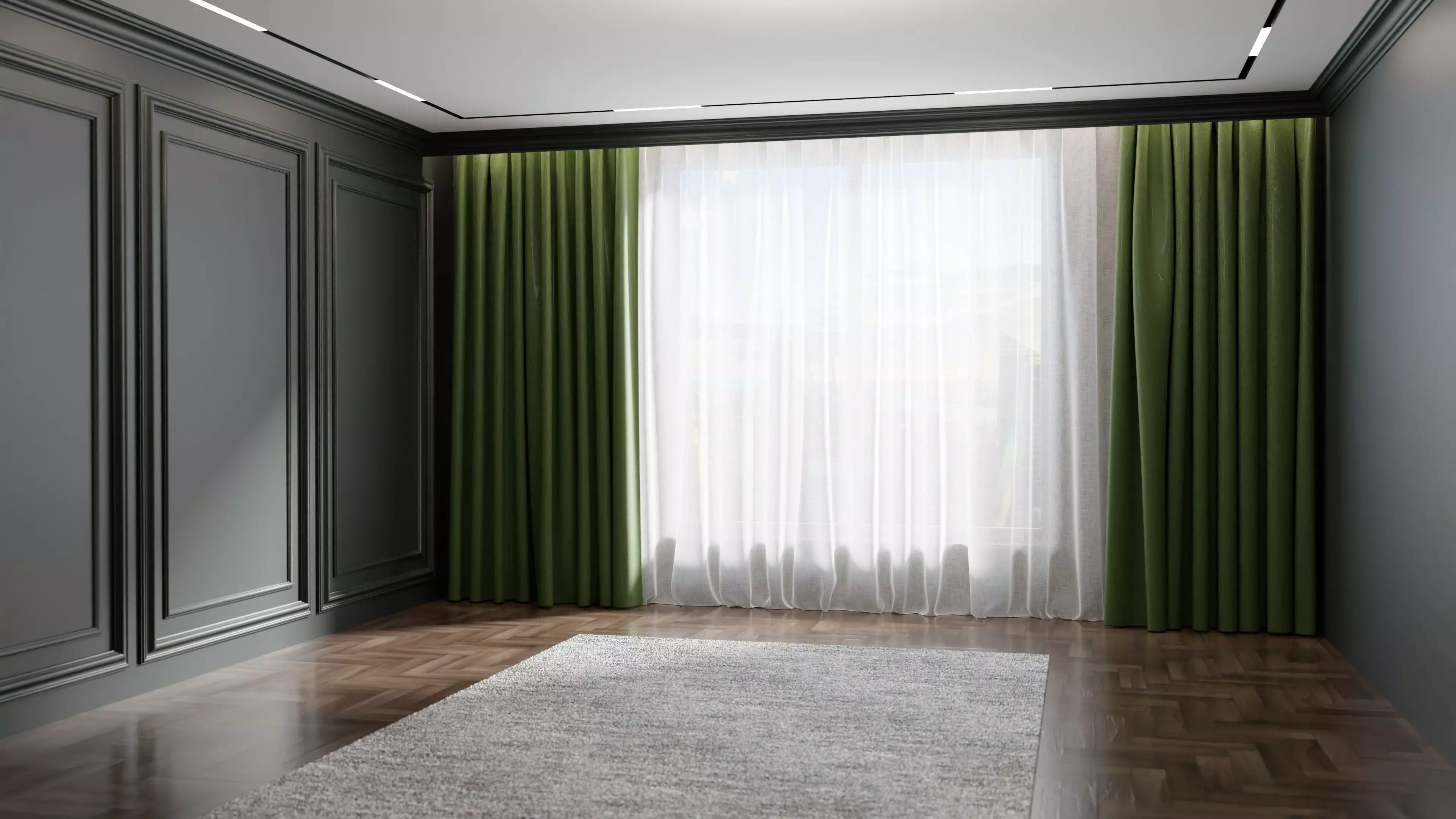 Luxury Curtains Assets SET 1 Low-poly 3D model_0