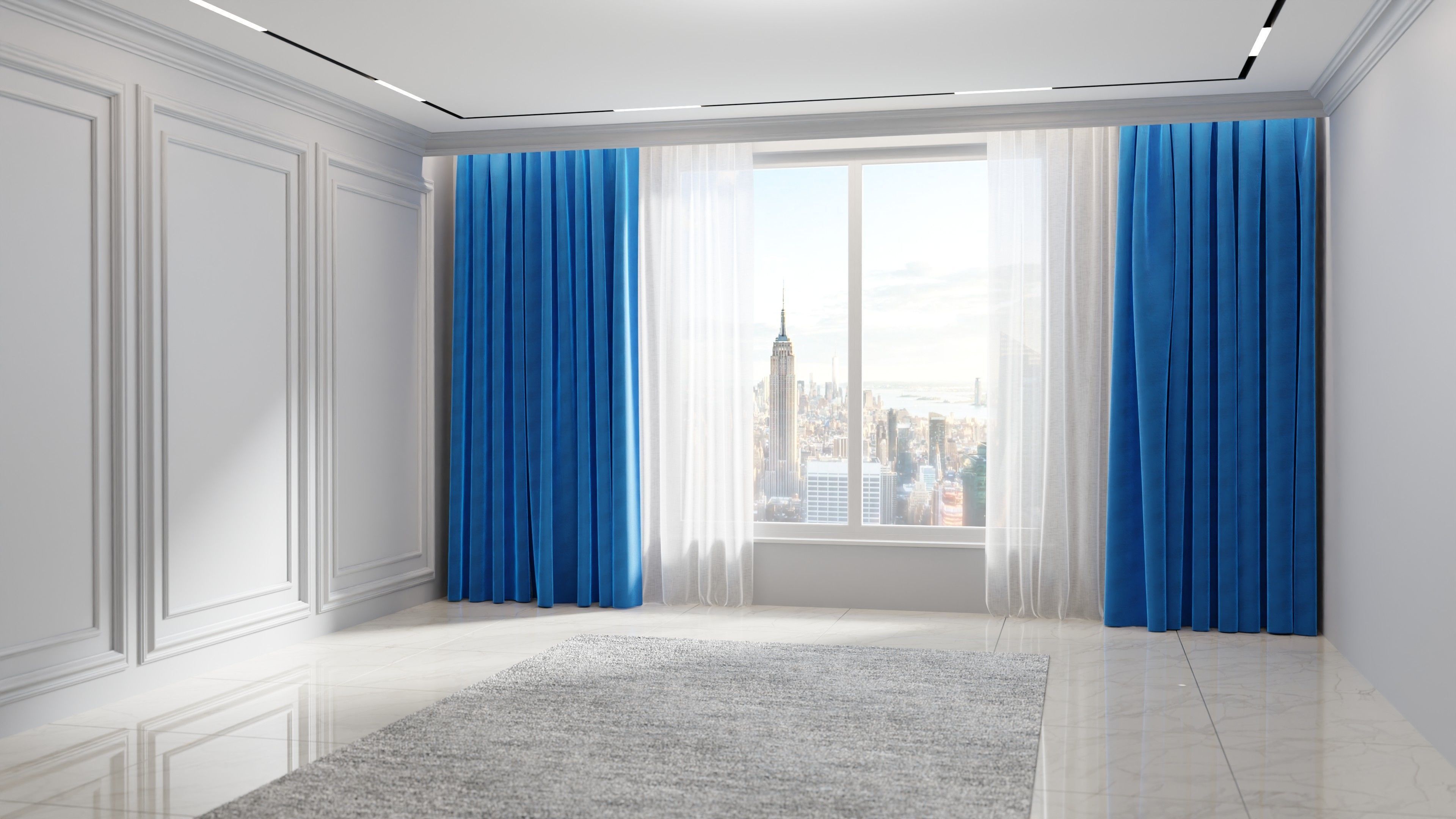 Luxury Curtains Assets SET 1 Low-poly 3D model_9