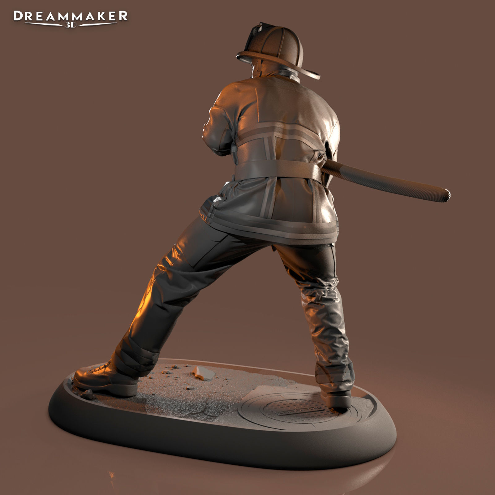 Firefighter in Action 3D print model_14