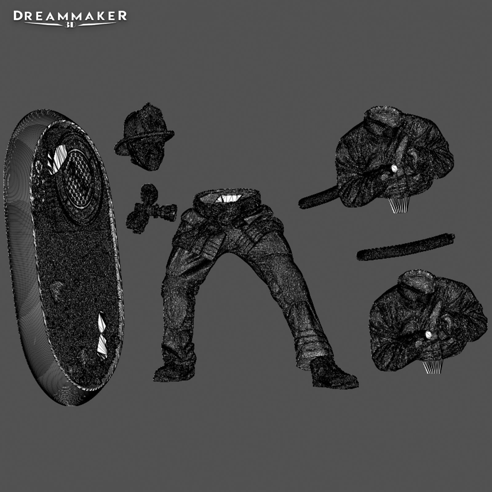 Firefighter in Action 3D print model_7