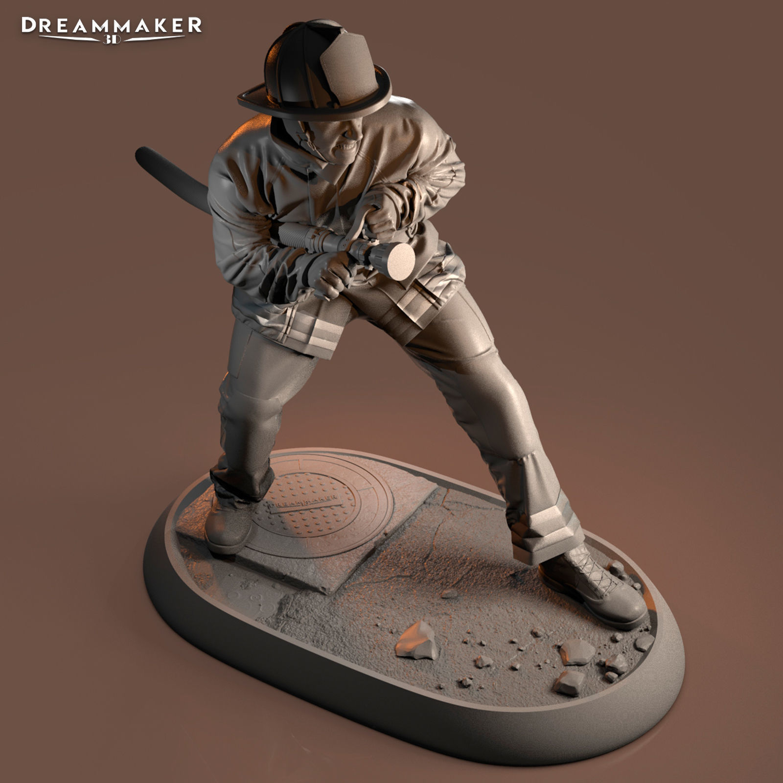 Firefighter in Action 3D print model_15