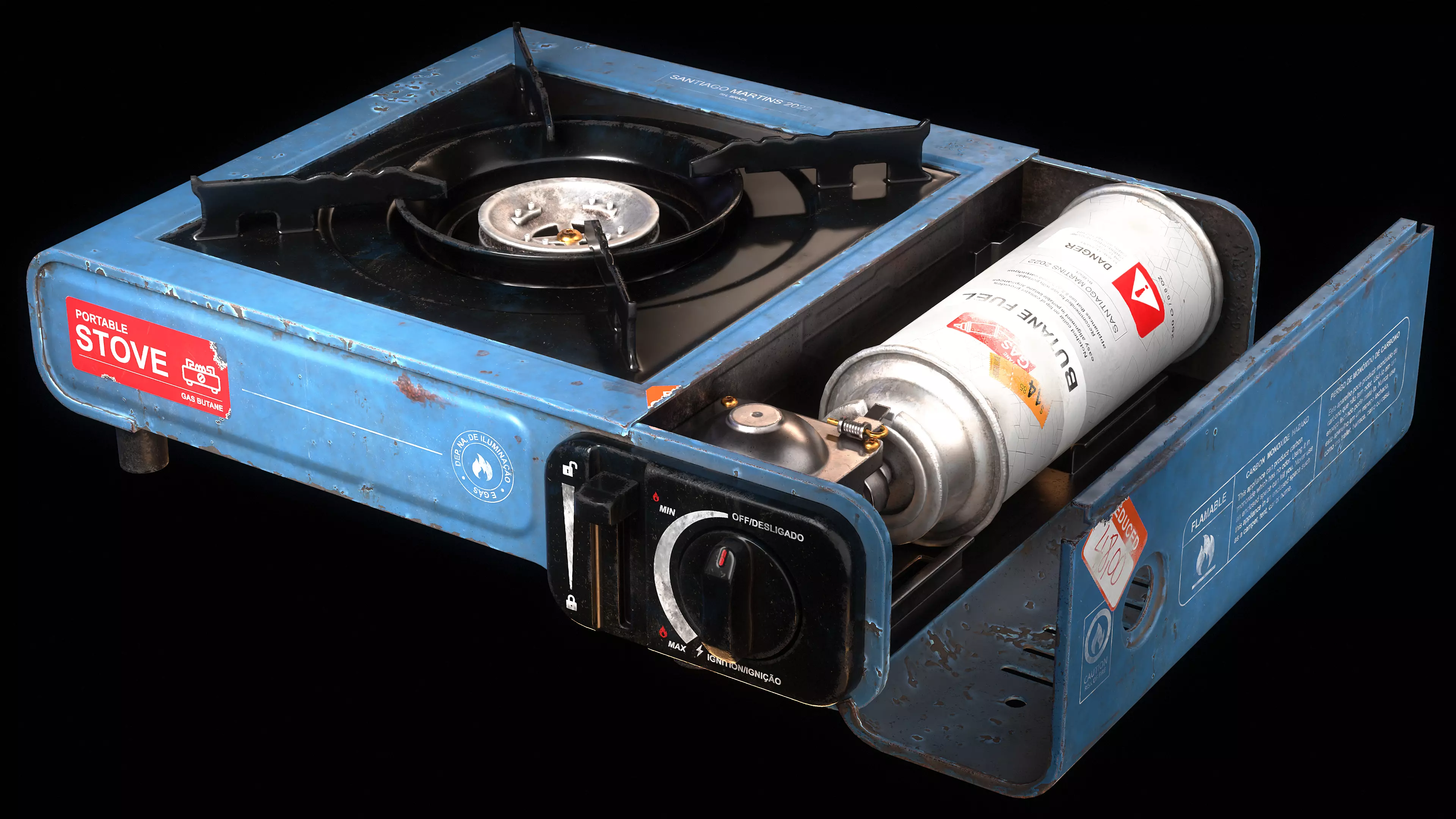 Abandoned Portable Stove Low-poly 3D model