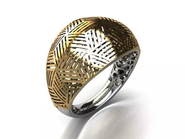 jewelryring silver ring with abstract pattern 3D print model