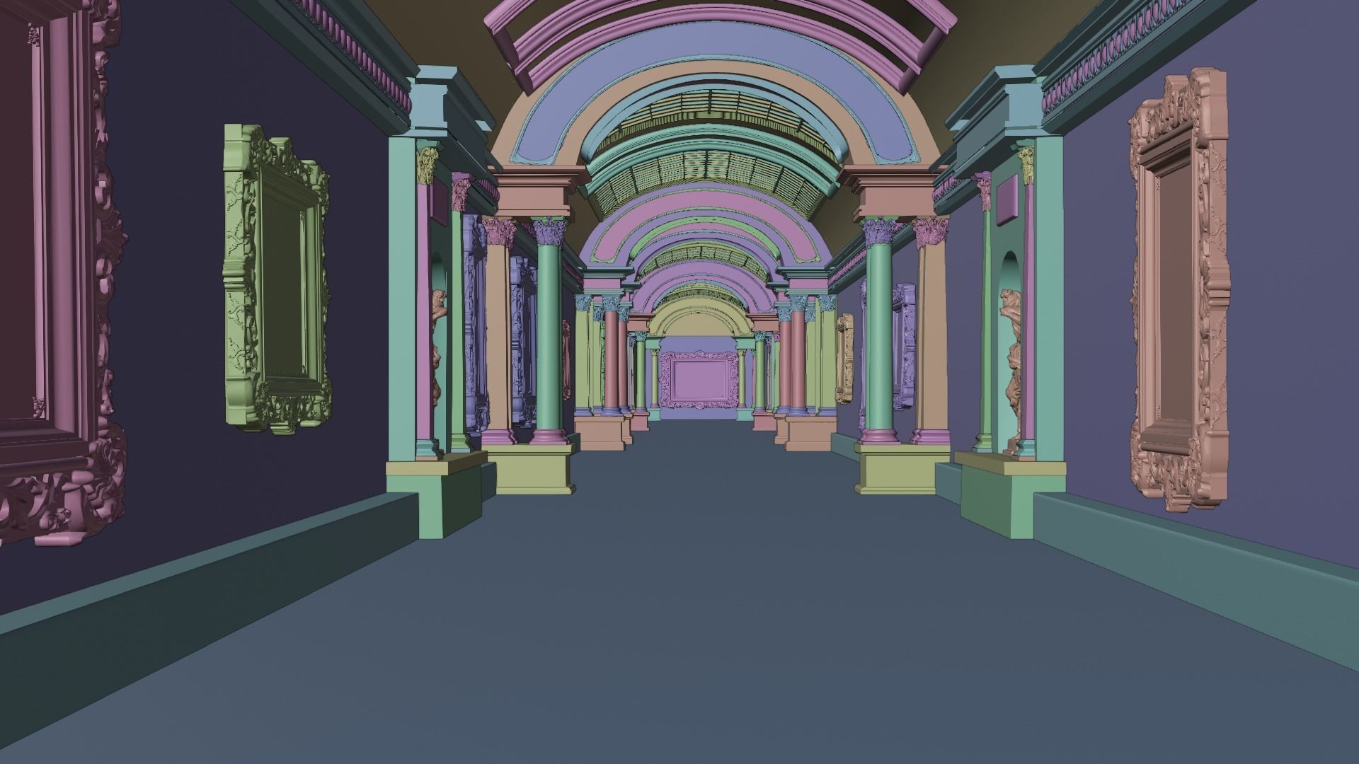 Louvre Art Gallery 3D model_1