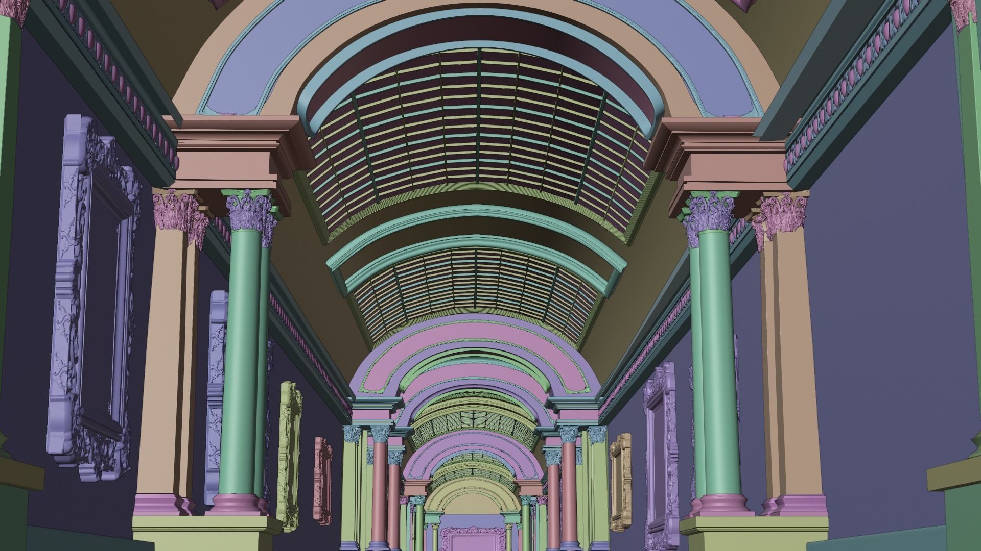 Louvre Art Gallery 3D model_4