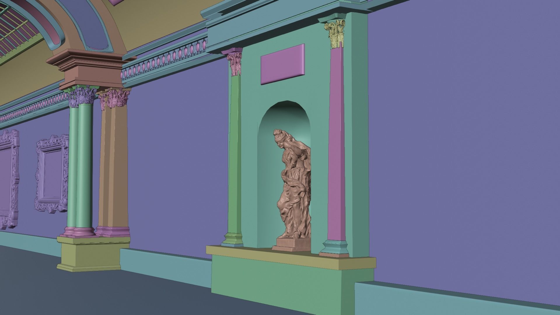 Louvre Art Gallery 3D model_2