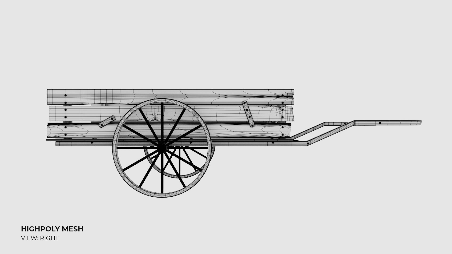 3D model Wooden Cart 3D model_17