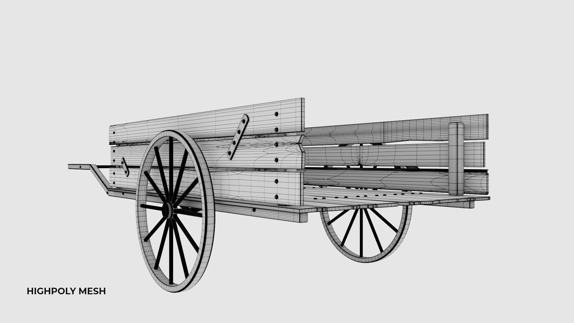 3D model Wooden Cart 3D model_11