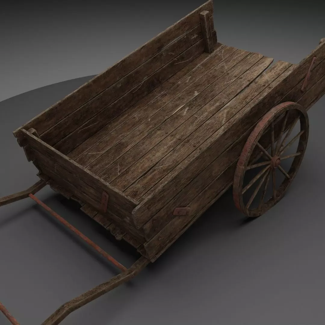 3D model Wooden Cart 3D model_0