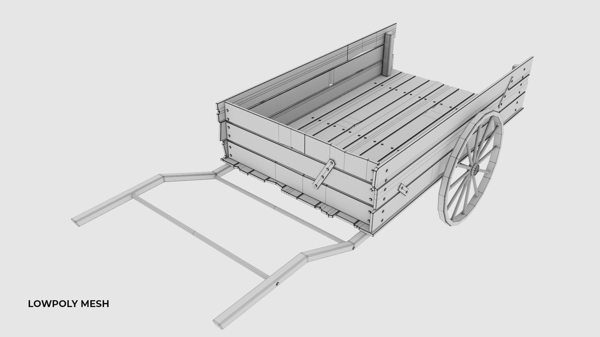 3D model Wooden Cart 3D model_18