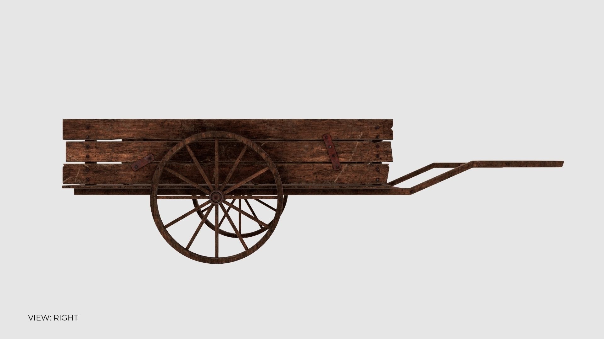 3D model Wooden Cart 3D model_9