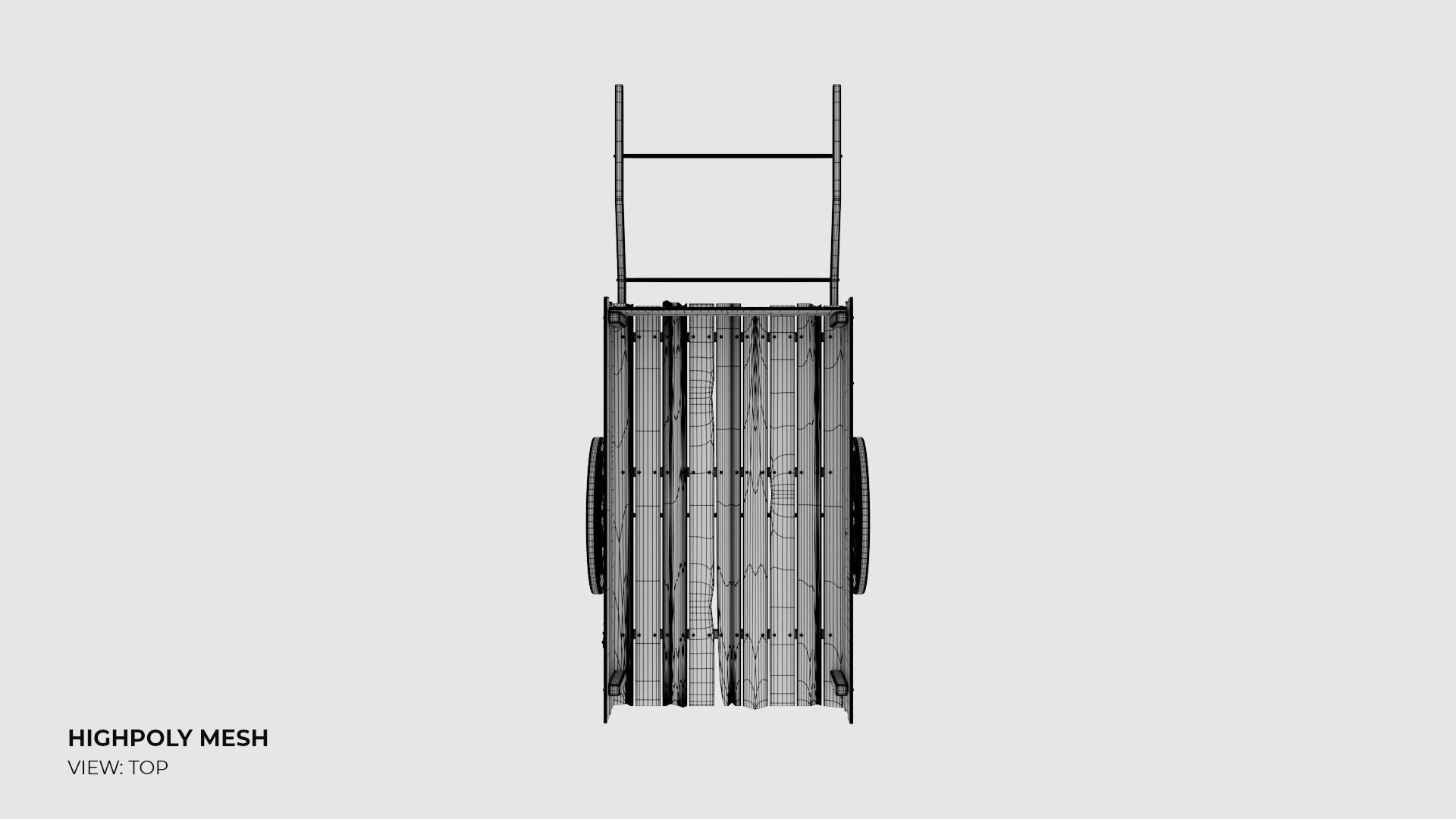 3D model Wooden Cart 3D model_14