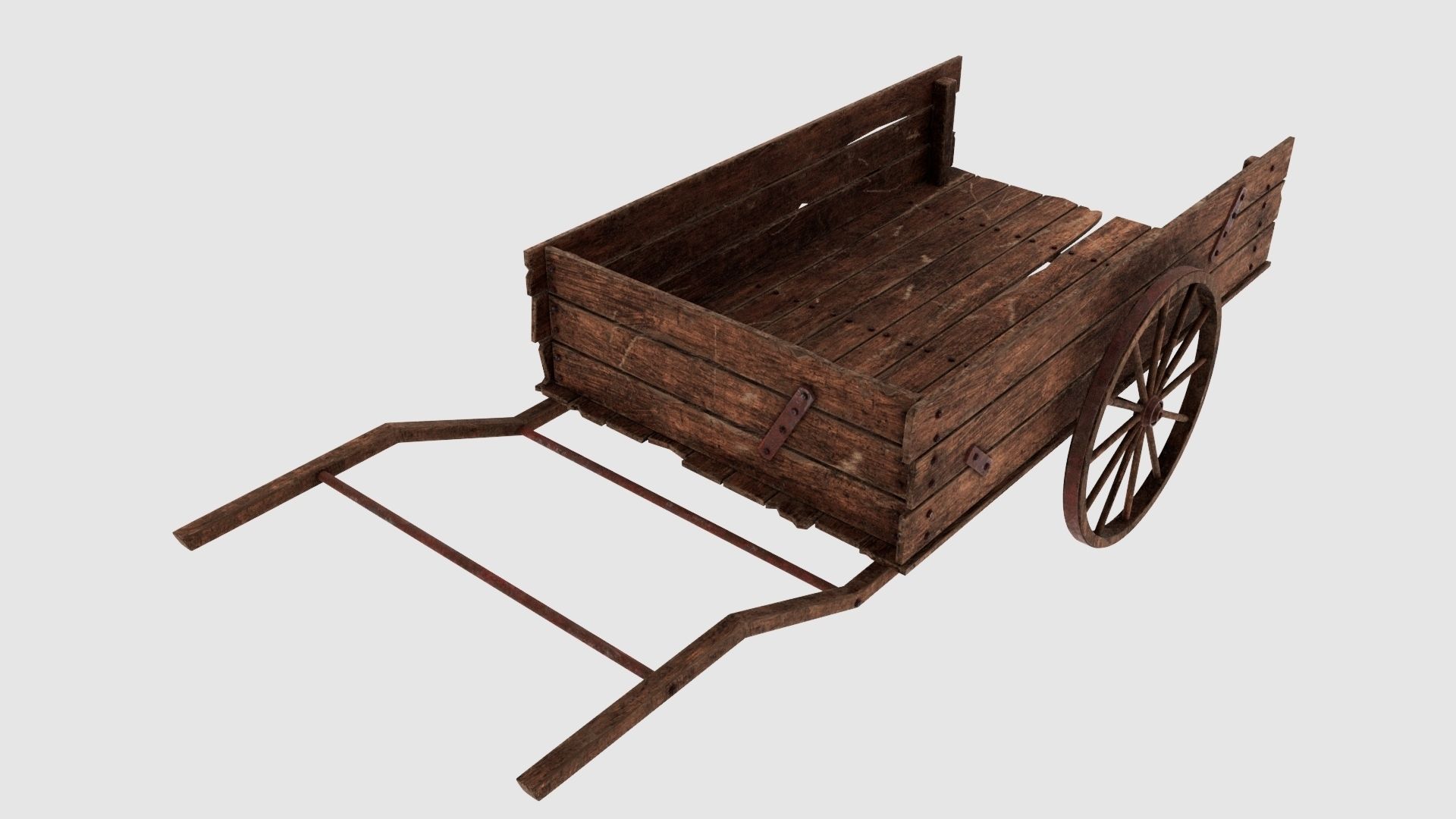 3D model Wooden Cart 3D model_2