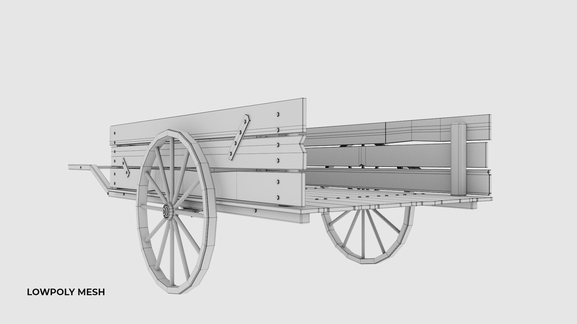 3D model Wooden Cart 3D model_19