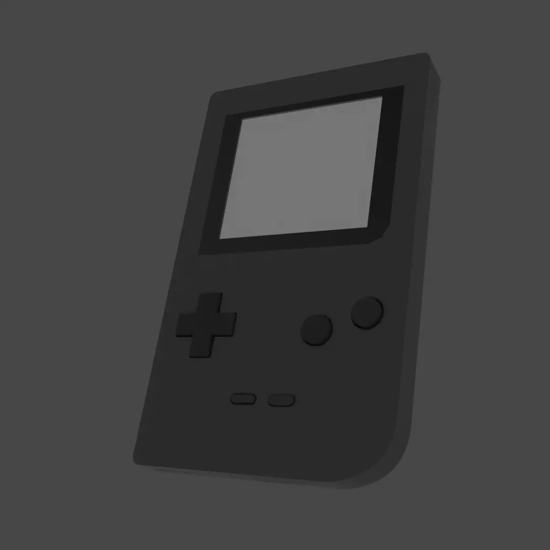 handheld console model Low-poly 3D model_0