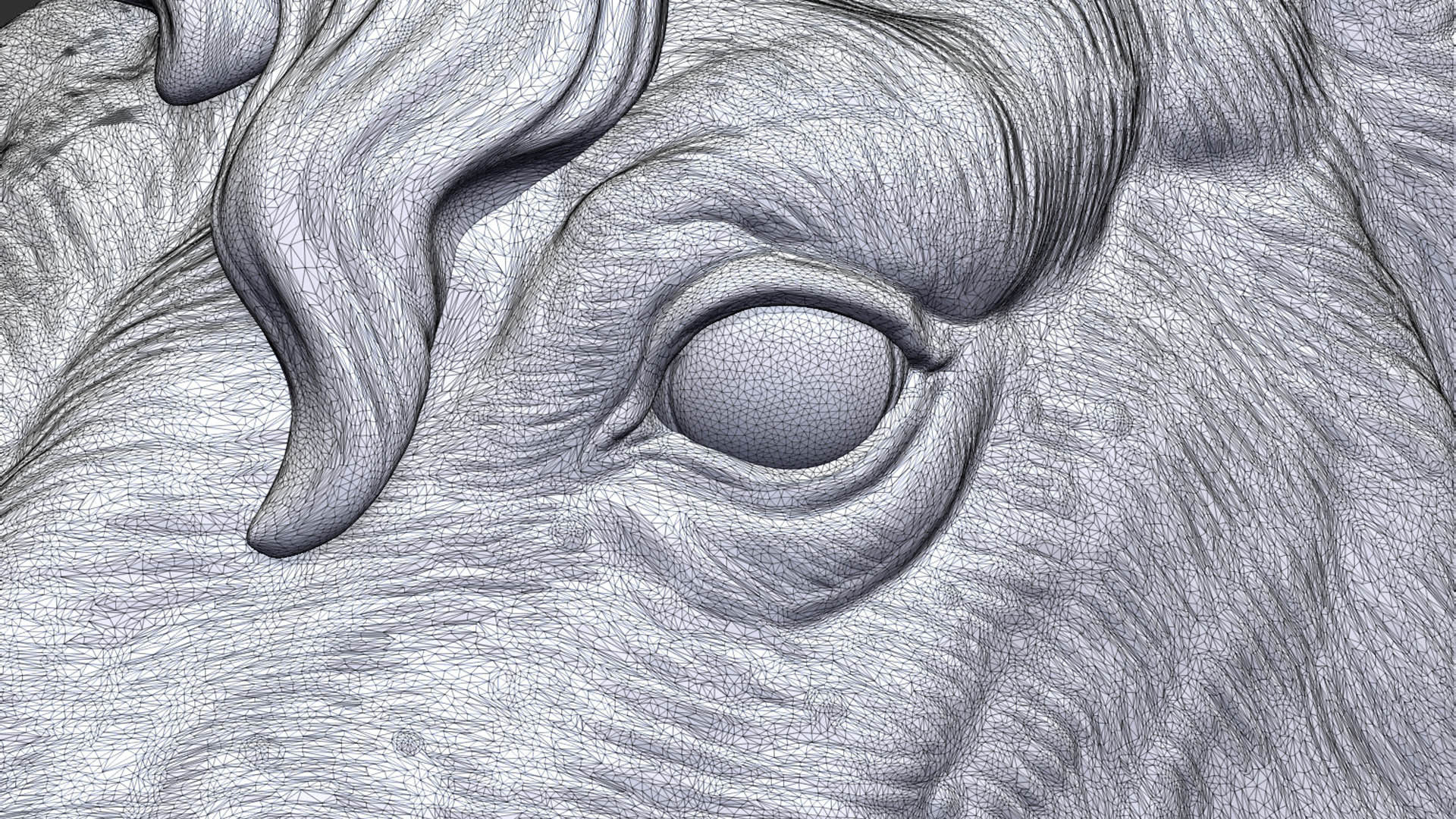 Horse with a mane 3D print model_25