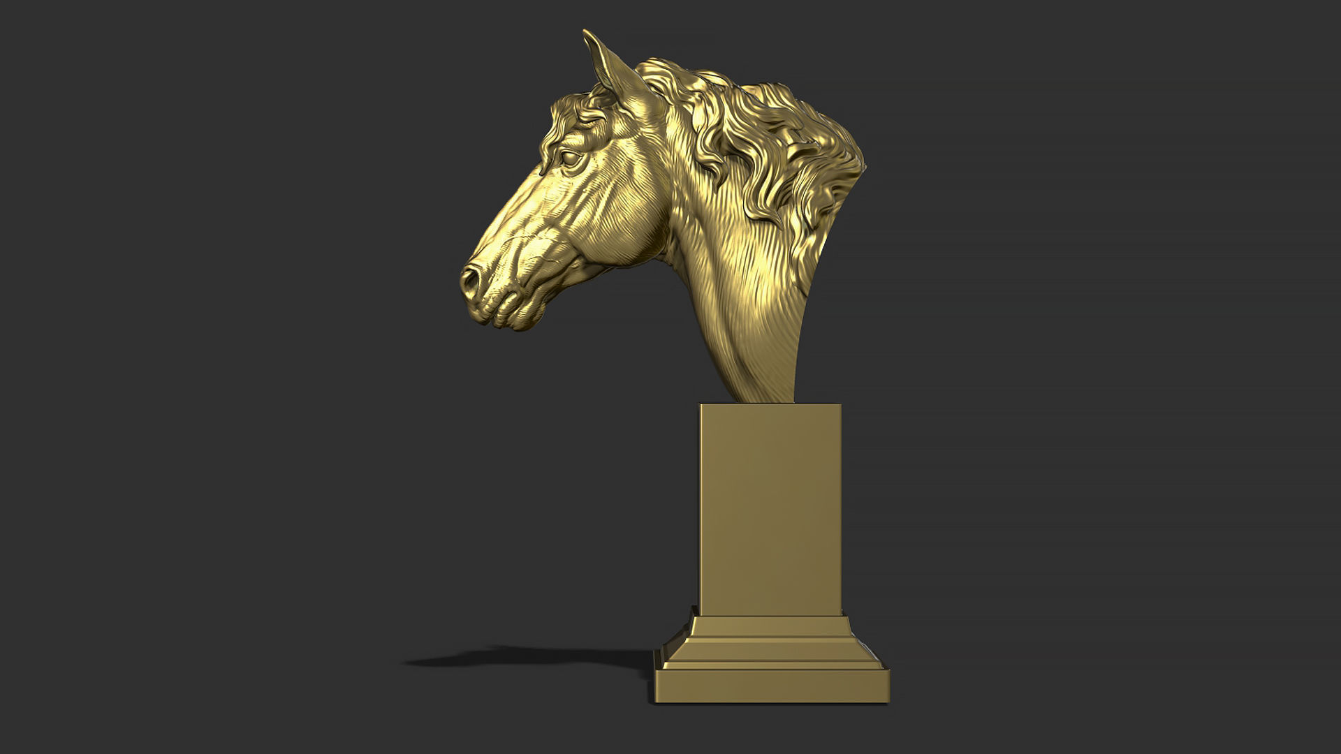 Horse with a mane 3D print model_17
