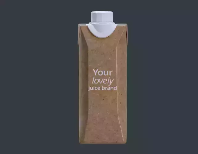 Juice Box PBR ready for AR close up shots Commercial render Low-poly 3D model