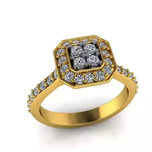 Modern Micropave halo bridal wedding band 3D model