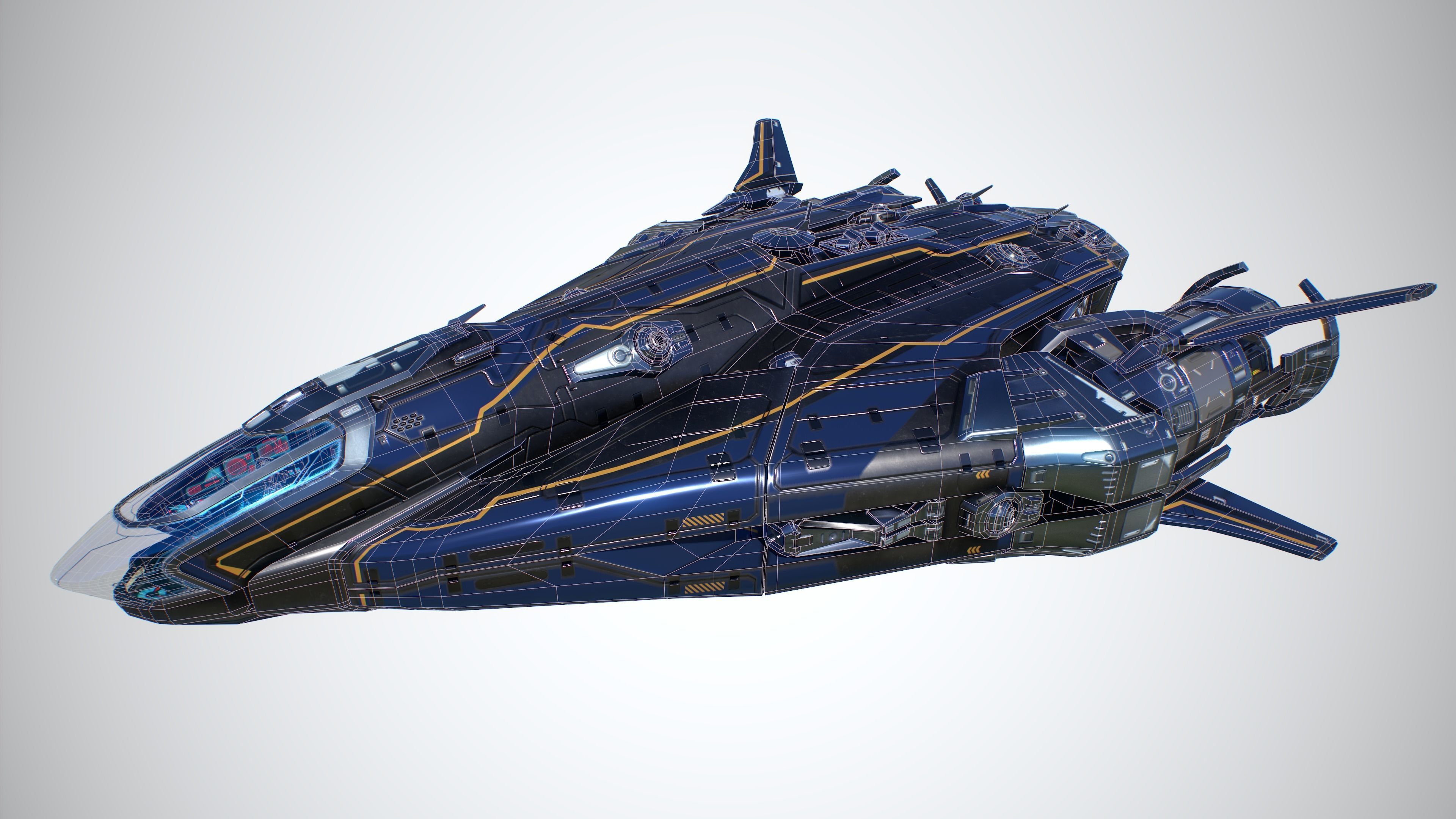 Stellar Phoenix Shuttle - Spaceship Low-poly 3D model_13