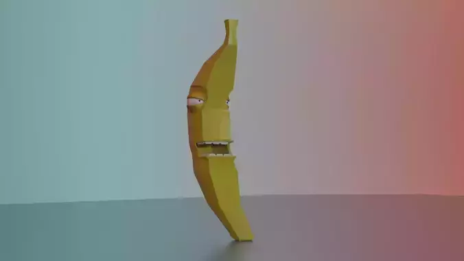 Low poly Bob the Banana fantasy character animated rigged pbr Low-poly 3D model