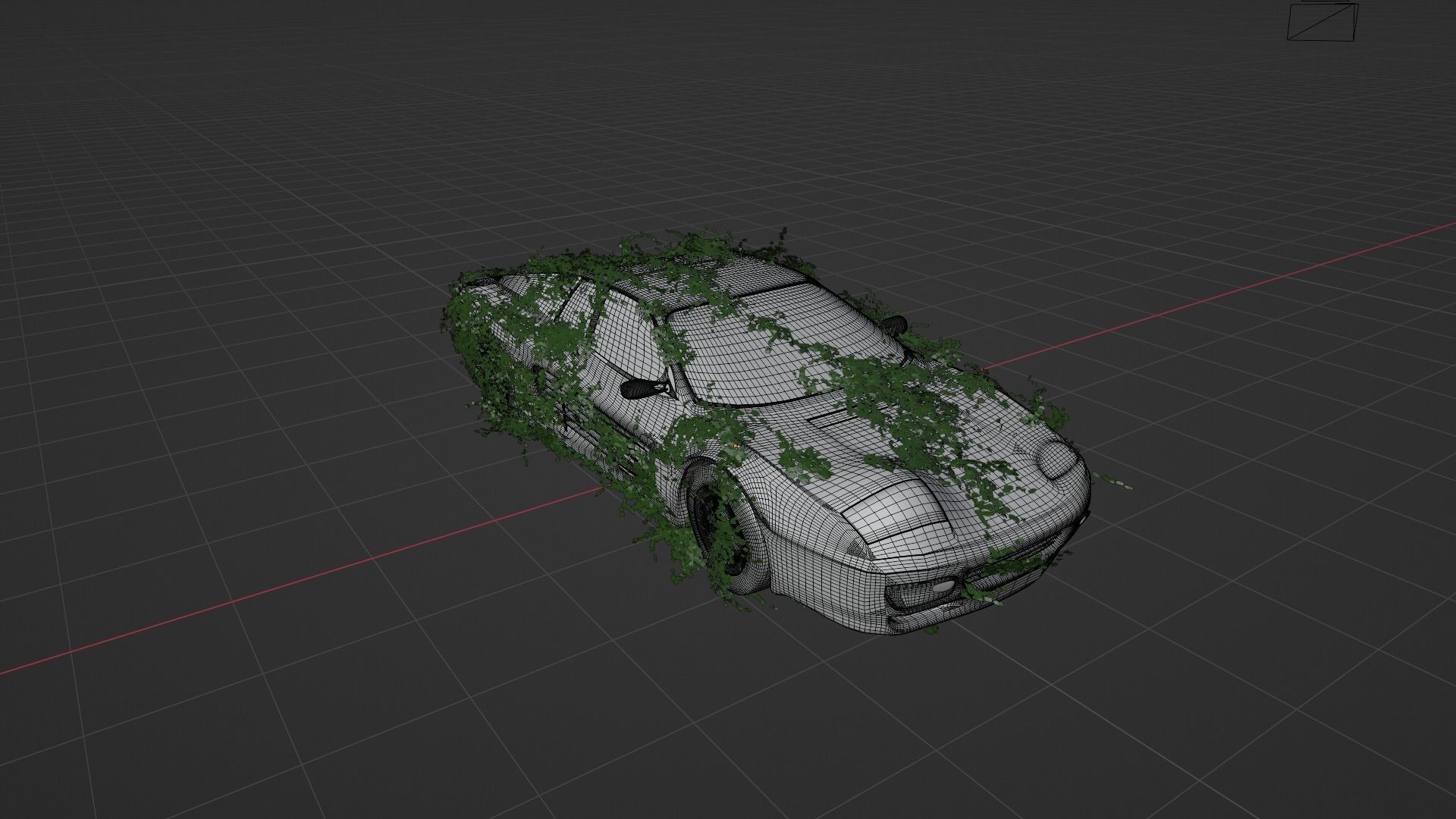 Damaged Rusted Sport Car  3D model_9