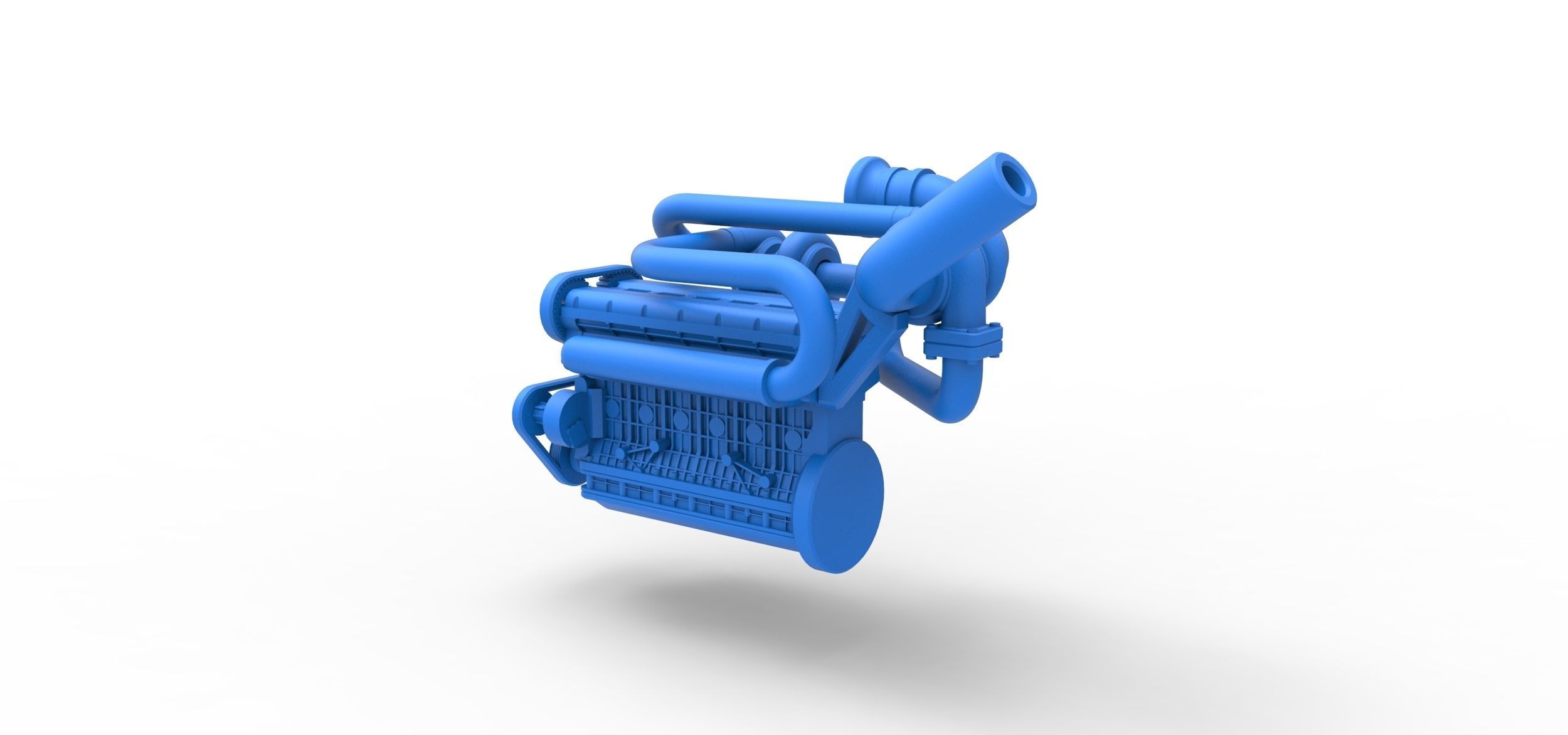 Twin Turbo straight-six engine Scale 1 to 25 3D print model_8