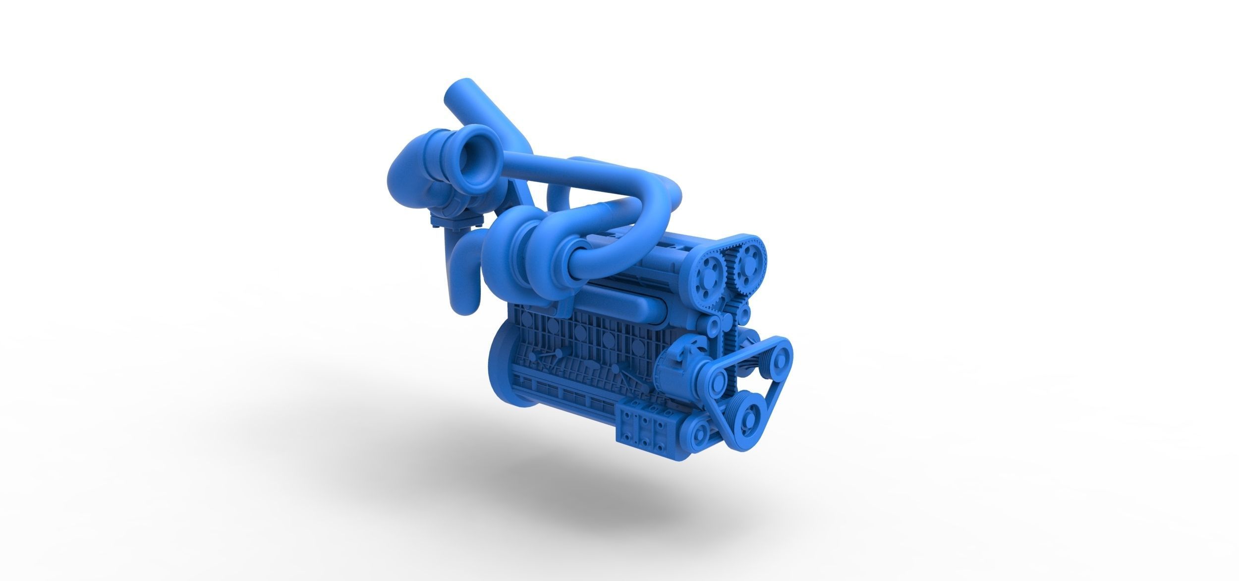 Twin Turbo straight-six engine Scale 1 to 25 3D print model_14