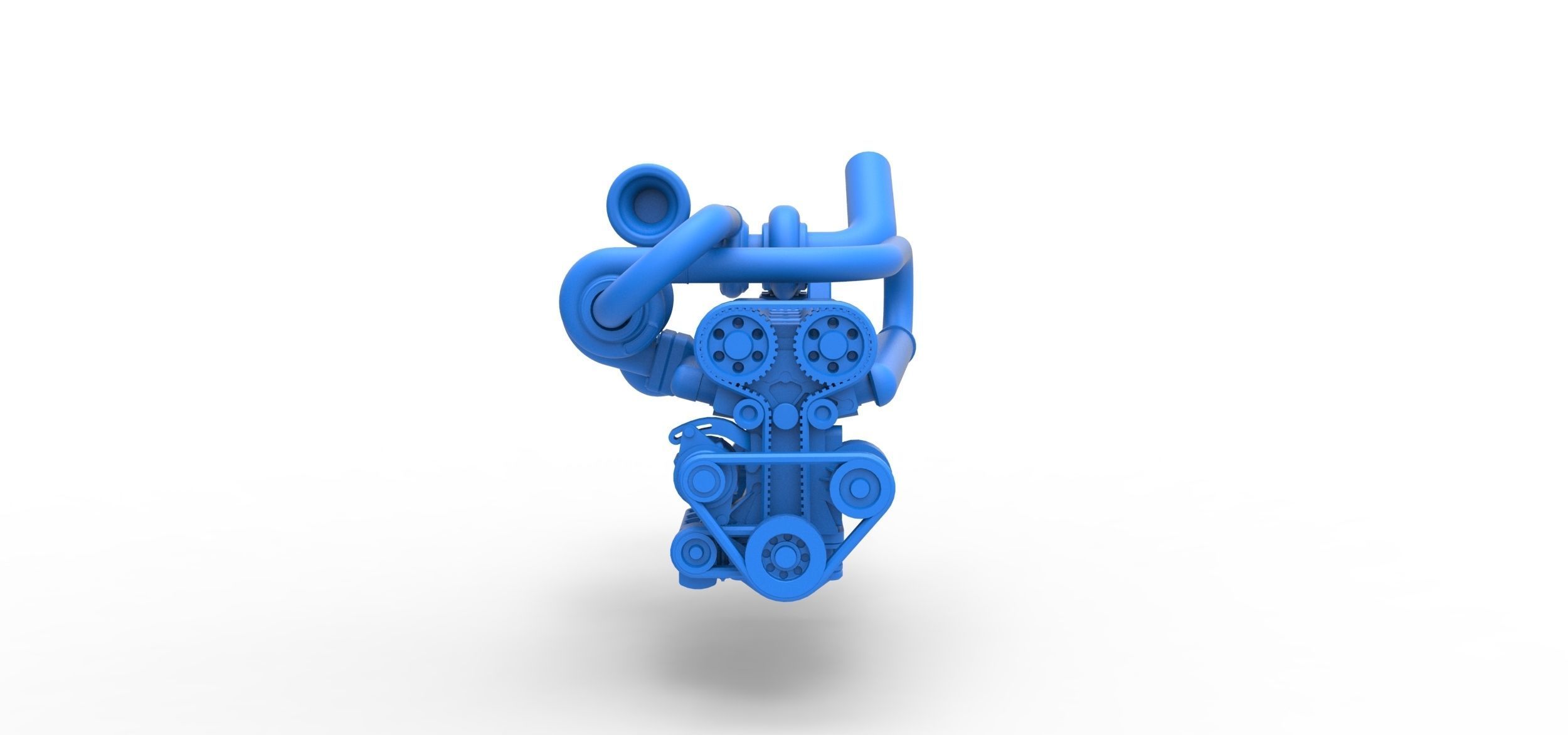 Twin Turbo straight-six engine Scale 1 to 25 3D print model_4