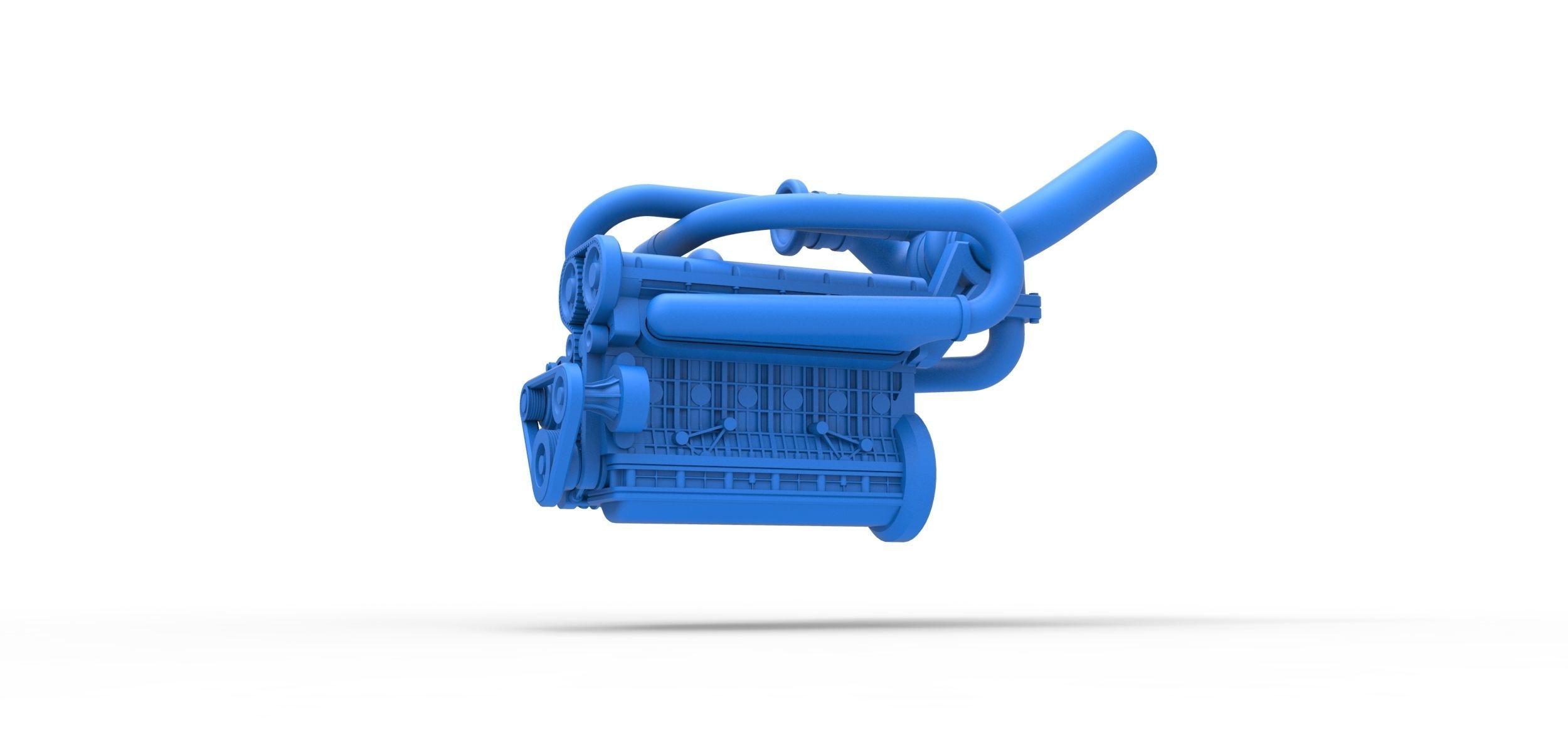 Twin Turbo straight-six engine Scale 1 to 25 3D print model_1