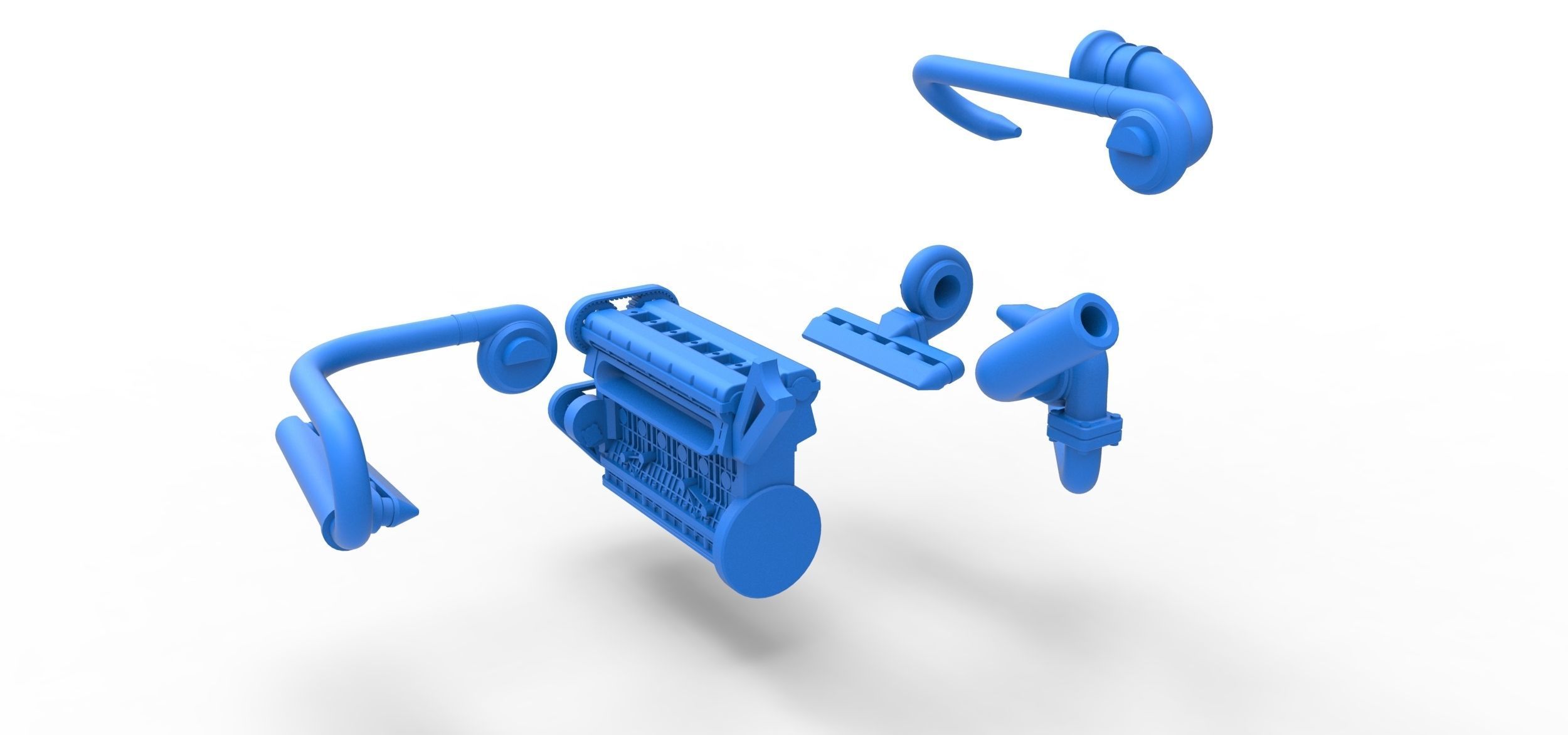 Twin Turbo straight-six engine Scale 1 to 25 3D print model_18