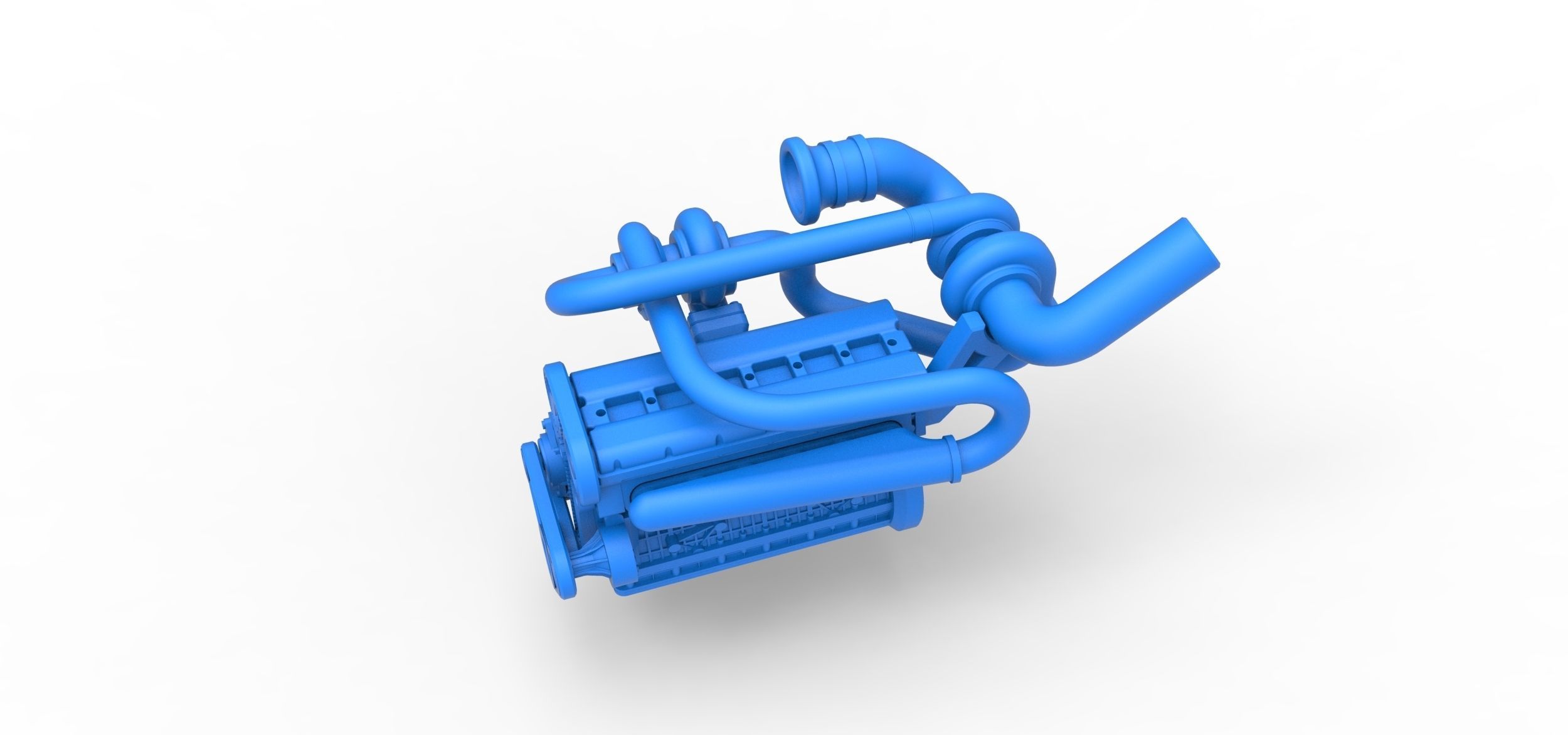 Twin Turbo straight-six engine Scale 1 to 25 3D print model_2