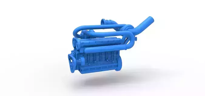 Twin Turbo straight-six engine Scale 1 to 25