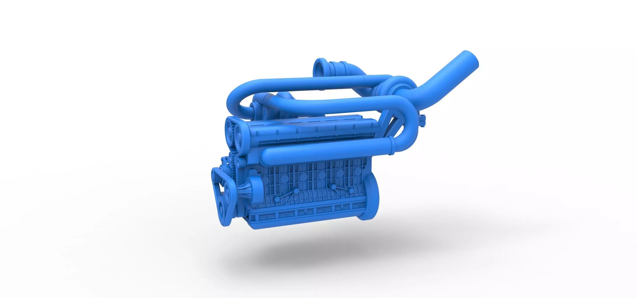 Twin Turbo straight-six engine Scale 1 to 25 3D print model_0