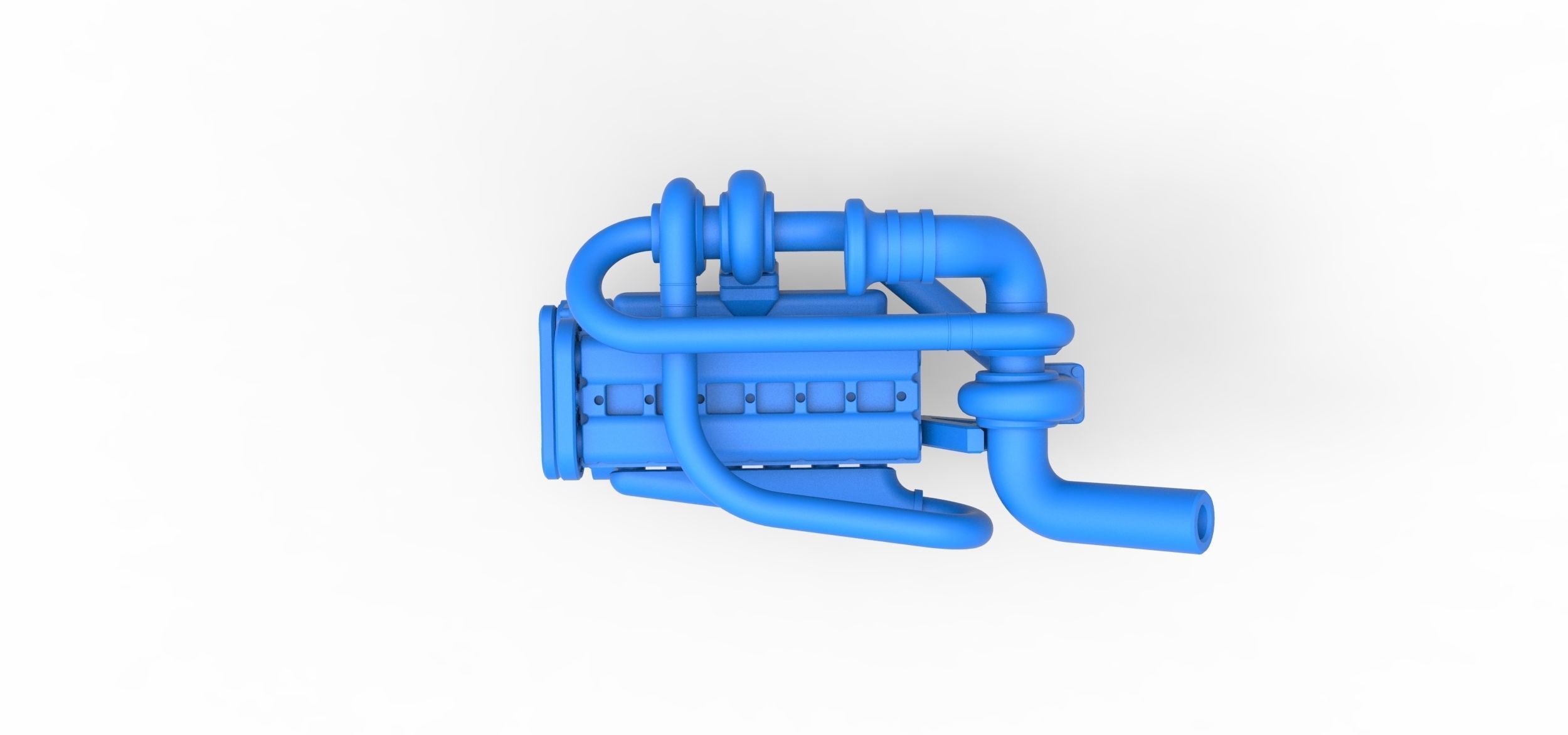 Twin Turbo straight-six engine Scale 1 to 25 3D print model_7