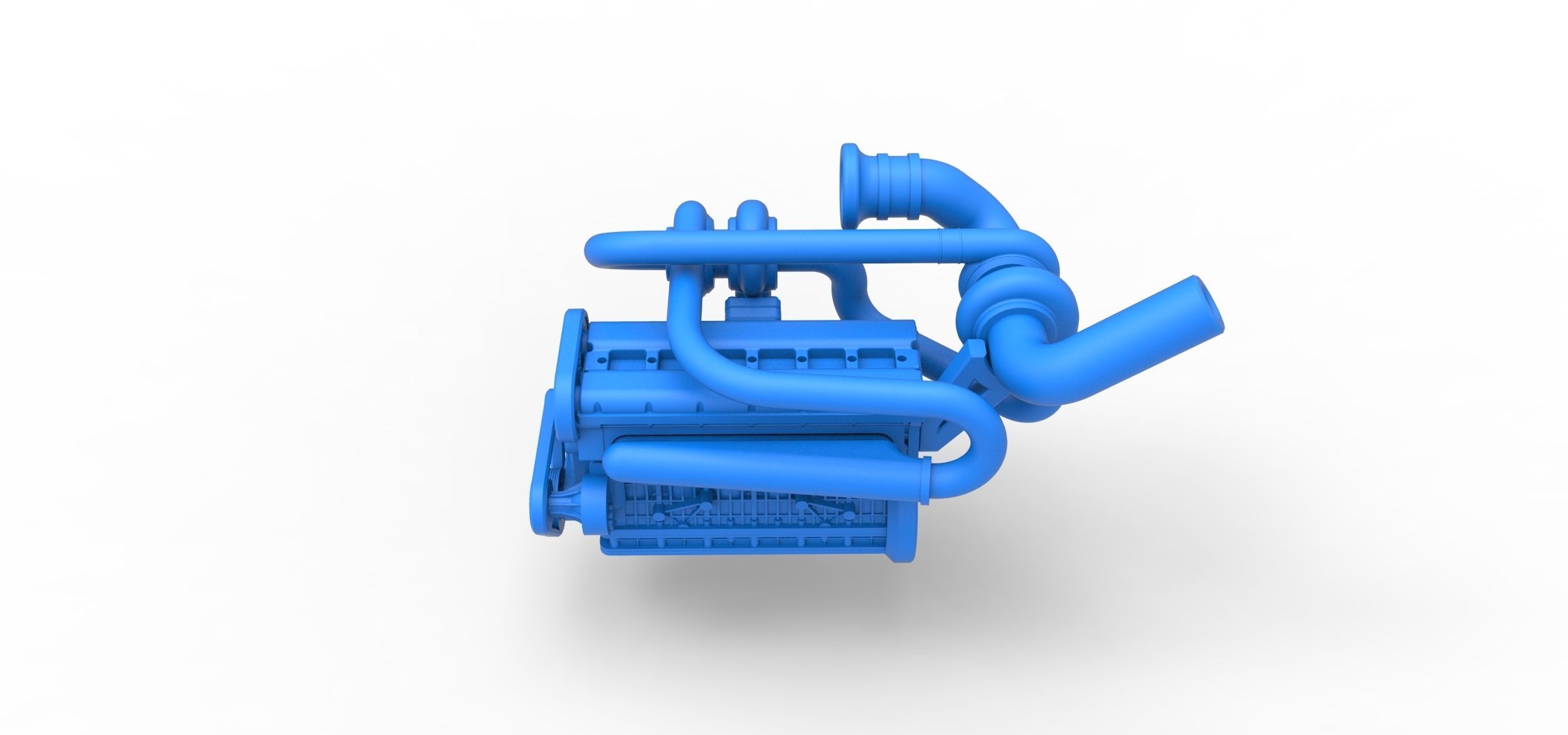 Twin Turbo straight-six engine Scale 1 to 25 3D print model_6