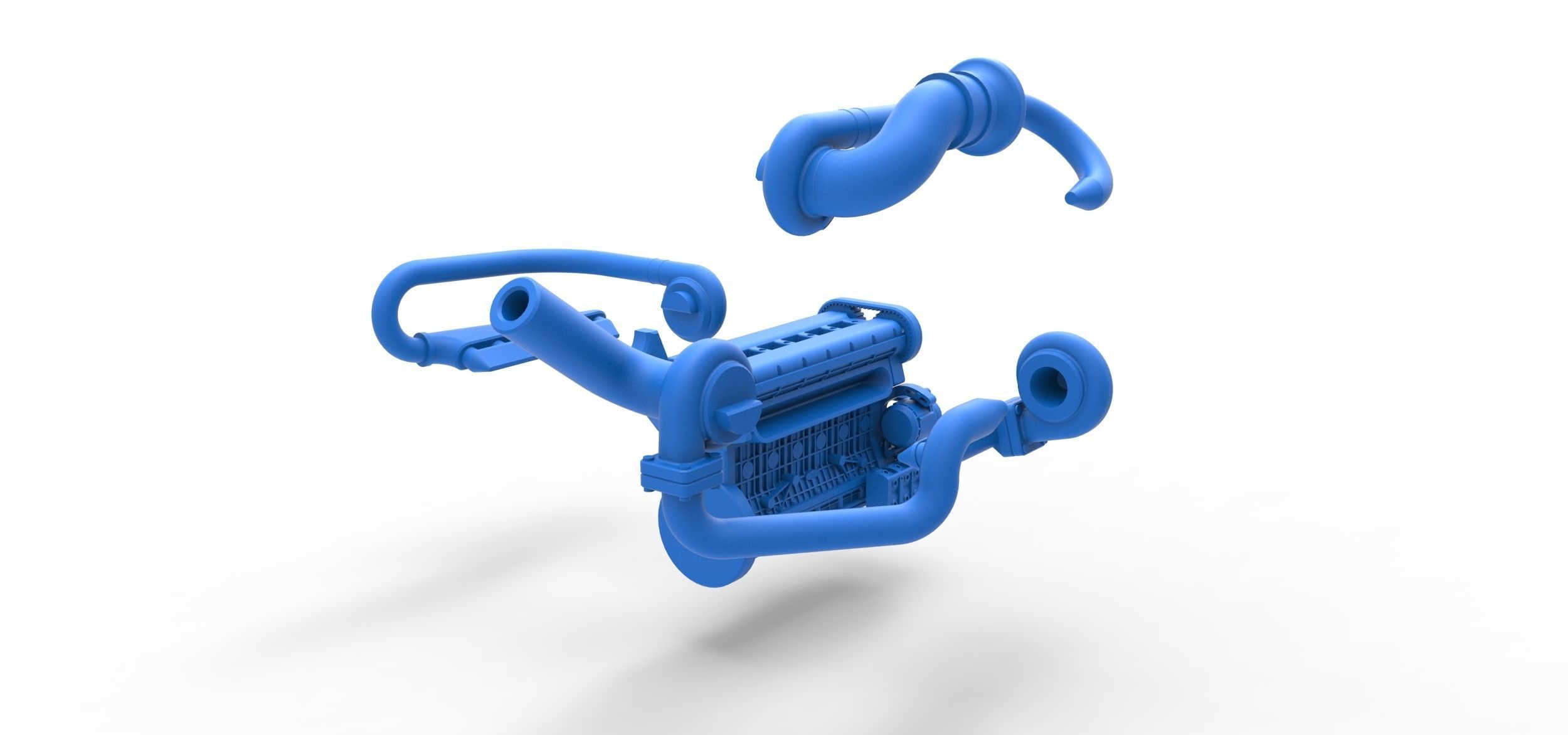 Twin Turbo straight-six engine Scale 1 to 25 3D print model_19