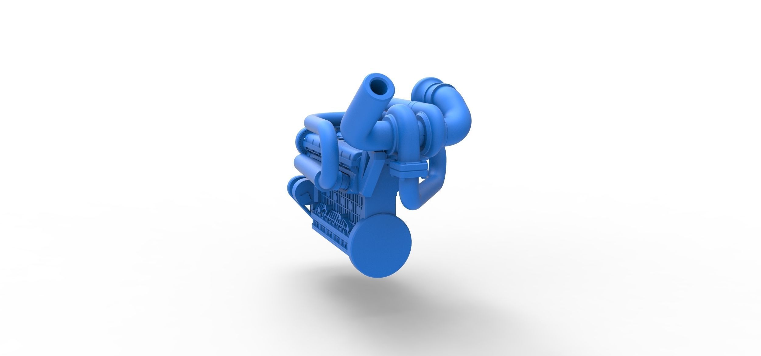 Twin Turbo straight-six engine Scale 1 to 25 3D print model_9