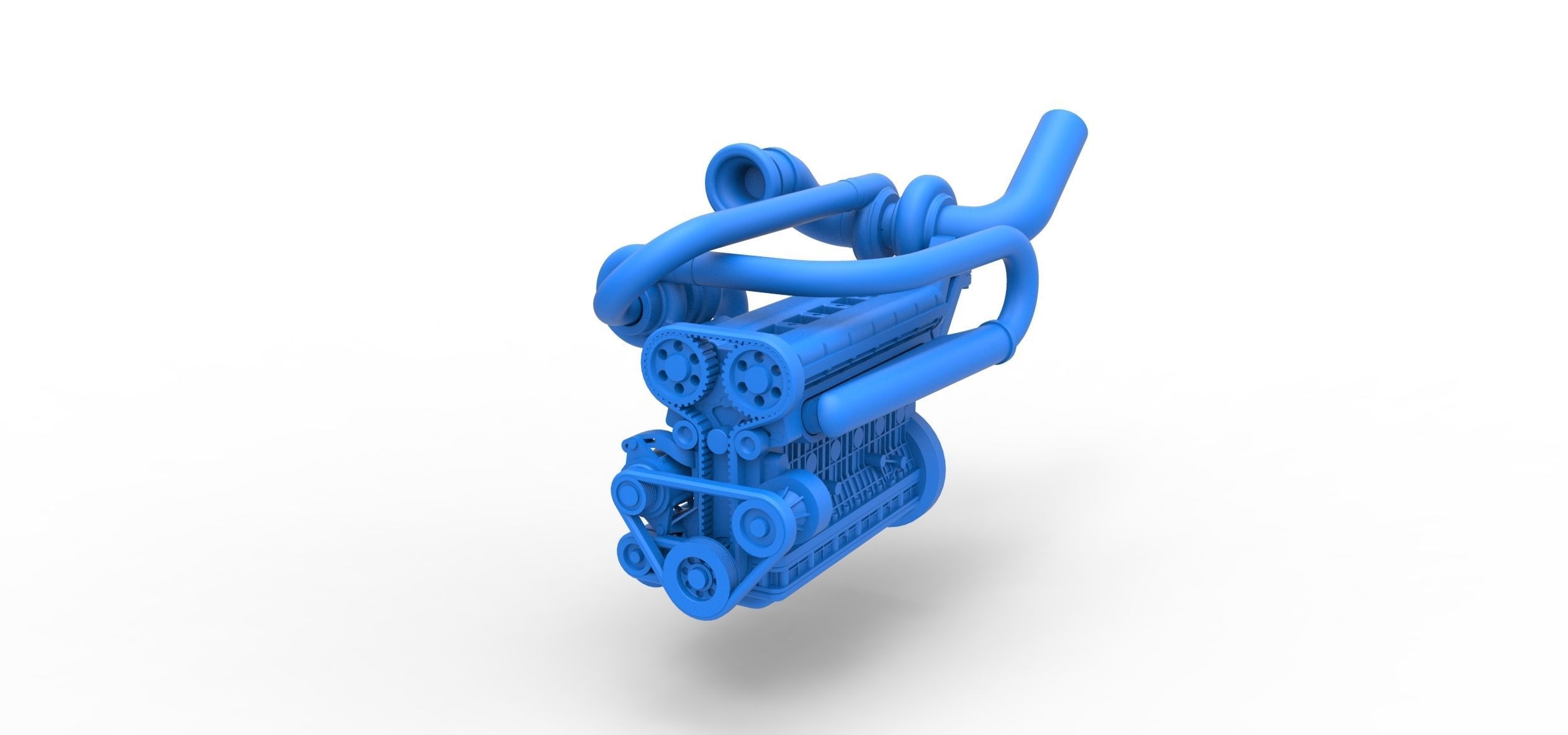 Twin Turbo straight-six engine Scale 1 to 25 3D print model_3
