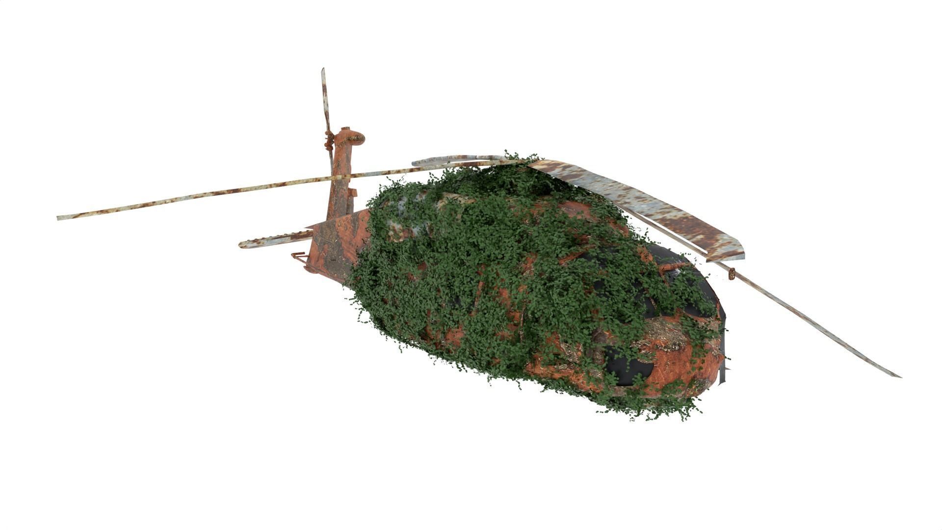 Damaged Rusted Helicopter 3D model_1