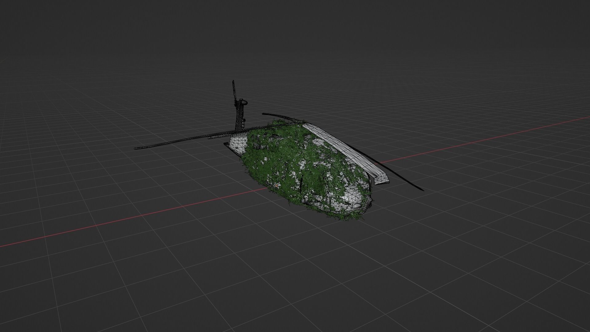 Damaged Rusted Helicopter 3D model_9