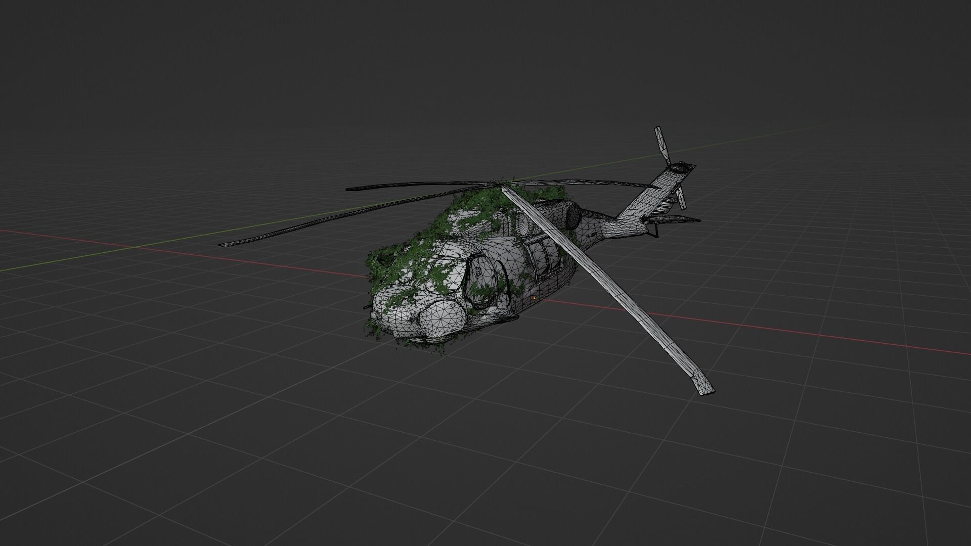 Damaged Rusted Helicopter 3D model_8