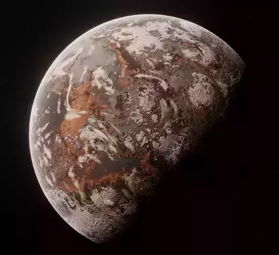 Planet Space Ready to game  Low-poly 3D model