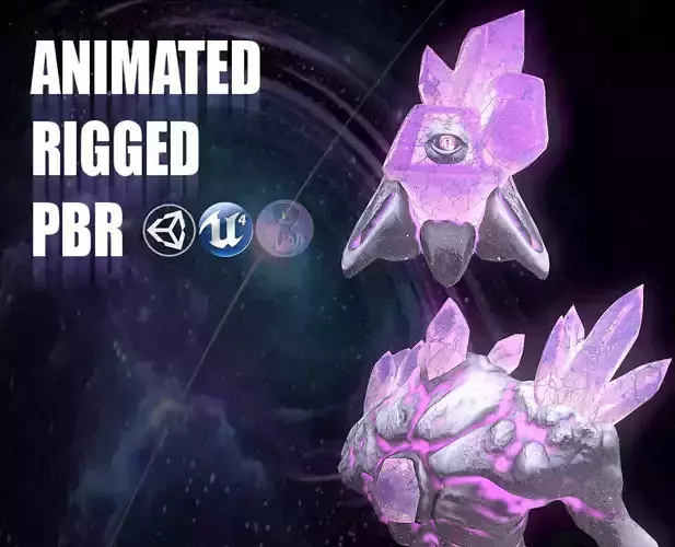 Monster Crystal VER 07 3D Low Poly Model Game Ready Low-poly 3D model Monster Crystal VER 07 3D Low Poly Model Game Ready Low-poly 3D model